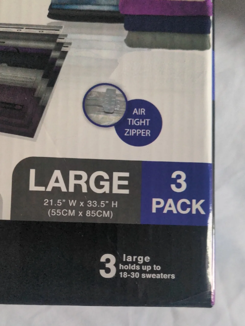 Woolite 3 Large Vac & Stow Air-Tight Storage Bags Clear (3 Pack)